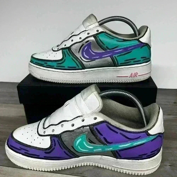 Nike Air Force 1 Low AF1 Customs “Cartoon Mermaids” Custom Fun - Picture 2 of 11